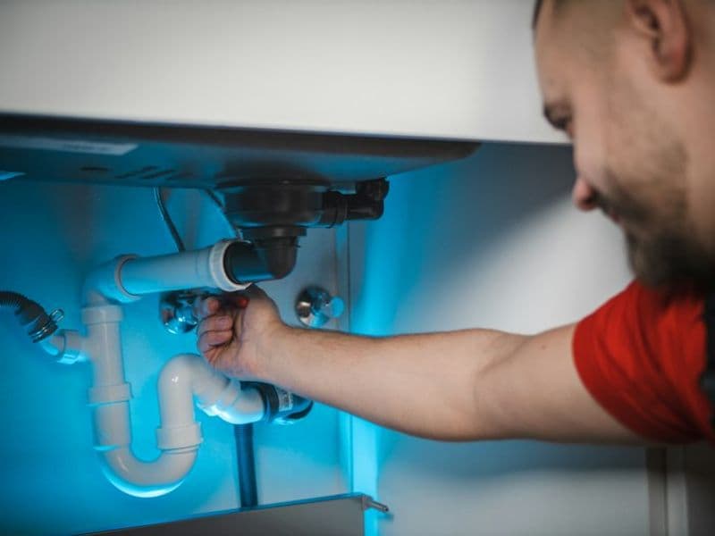 Plumbing professional at work